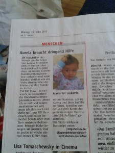 Artikel in den Westfälischen Nachrichten (WN, Münster, 24. März 2013)